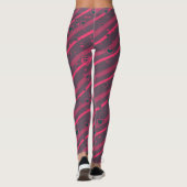 Paarse & roze lijnen & harten leggings (Achterkant)