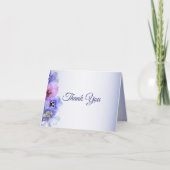 Paarse roze Lila Pansy Floral Elegant Wedding Bedankkaart (Voorkant)