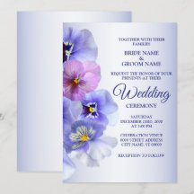 Paarse roze Lila Pansy Floral Rustic Wedding