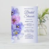 Paarse roze Lila Pansy Floral Vrijgezellenfeest Pa Kaart (Staand voorkant)