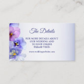 Paarse roze Lila Pansy Floral Wedding Detail Informatiekaartje (Voorkant)