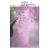 Paarse roze Lily Flowers Lilies schilderen Heupfles (Achterkant)