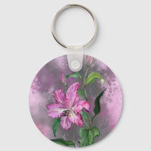 Paarse roze Lily Flowers Sleutelhanger Lilies schi