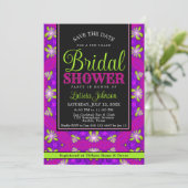 Paarse Roze Lime Groen Modern Vrijgezellenfeest Kaart (Staand voorkant)