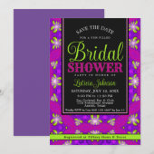 Paarse Roze Lime Groen Modern Vrijgezellenfeest Kaart (Voorkant / Achterkant)