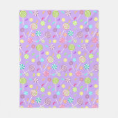 Paarse Roze Lollipop Snoep Pattern Fleece Deken (Voorkant)