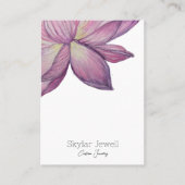 Paarse Roze Lotus Bloem Oorbel Display Visitekaartje (Voorkant)