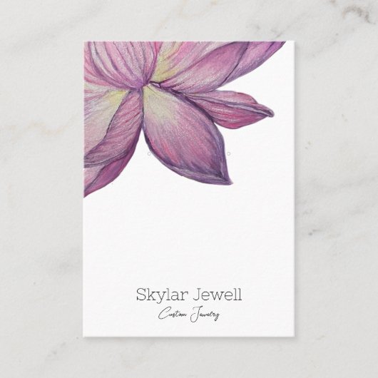 Paarse Roze Lotus Bloem Oorbel Display Visitekaartje (Voorkant)