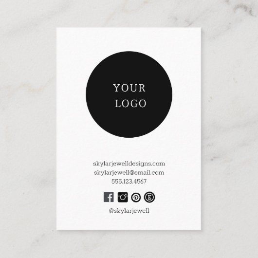 Paarse Roze Lotus Bloem Oorbel Display Visitekaartje (Achterkant)