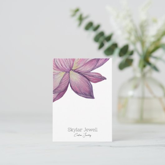 Paarse Roze Lotus Bloem Oorbel Display Visitekaartje (Staand voorkant)