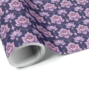 Paarse Roze Lotus Bloem Verjaardag Bloemstuk Cadeaupapier