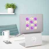 Paarse & Roze Lotus Bloemen Stickers (Laptop op bureau)