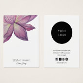 Paarse Roze Lotus Oorbel Display Kaart (Voorkant /achterkant)