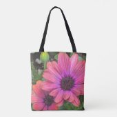 Paarse Roze Madeliefje Tote Bag (Achterkant)