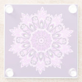 Paarse roze Mandala Boho drank Glazen Onderzetter (Achterkant)
