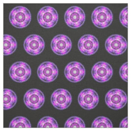 Paarse roze Mandala Design op zwarte achtergrond Stof