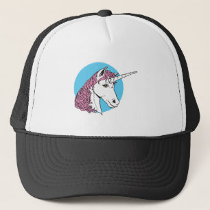 paarse/roze manen eenhoorn hoofd trucker pet