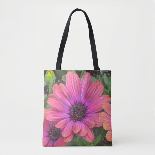 Paarse Roze Margriet Tote Bag (Voorkant)