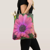 Paarse Roze Margriet Tote Bag (Dichtbij)