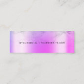 Paarse roze marmer-afroepkaart voor afdruk mini visitekaartje (Achterkant)