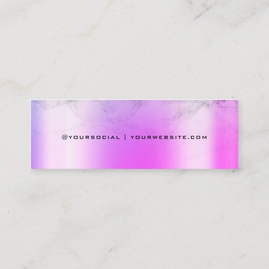 Paarse roze marmer-afroepkaart voor afdruk mini visitekaartje (Achterkant)