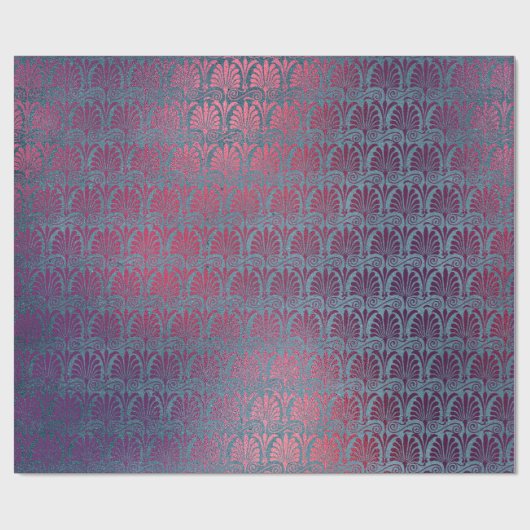 Paarse roze metalen kunstdekpannen cadeaupapier (Vlak)