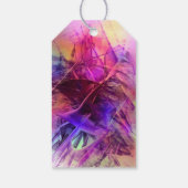 Paarse roze Modern Abstract Fractal Happy Birthday Cadeaulabel (Achterkant)