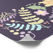 Paarse roze moderne Floral bruiloft Welkomstbord Poster (Hoek)