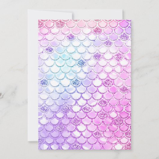 Paarse roze moderne glitter zeemeermin verjaardag kaart (Achterkant)