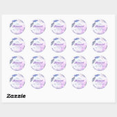 Paarse roze moderne glitter zeemeermin verjaardag ronde sticker (Vel)