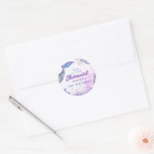 Paarse roze moderne glitter zeemeermin verjaardag ronde sticker (Envelop)
