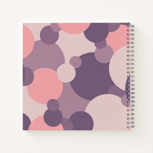 Paarse-roze moleculen receptenboek notitieboek (Achterkant)