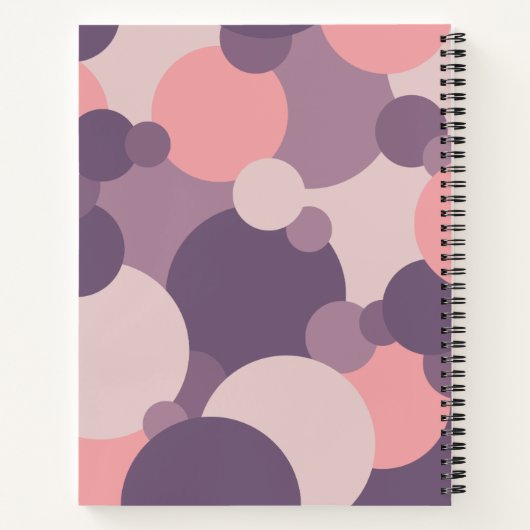 Paarse-roze moleculen Spiraal Notitieboek (Achterkant)