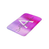 Paarse roze monogram geborsteld metaal badmat (Gekanteld)