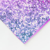 Paarse roze monogram Glitter Eyelashes Modern Fleece Deken (Hoek)