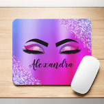 Paarse roze monogram Glitter Eyelashes Modern Muismat<br><div class="desc">Paarse en Roze Faux-Folie Metallic Sparkle Glitter Brushed Metal Monogram Name and Initiaal Eyelashes (Lashes),  Eyelash Extensions and Eyes Computer Mousepad (muispad). Het ontwerp maakt het perfecte mooie cadeau van 16 jaar,  bruiloft,  vrijgezellenfeest,  verjaardag,  baby shower of vrijgezellenfeest voor iemand die op zoek is naar een trendy coole stijl.</div>