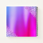 Paarse roze monogram Glitter Eyelashes Modern Notitieboek (Achterkant)