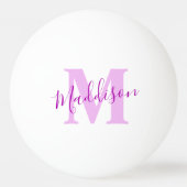 Paarse roze monogram naam initiaal pingpongbal (Voorkant)
