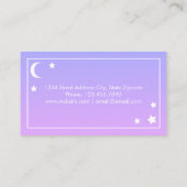 Paarse roze moon en sterren Visitekaartjes (Achterkant)