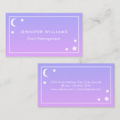 Paarse roze moon en sterren Visitekaartjes (Voorkant / Achterkant)