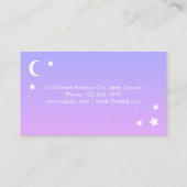 Paarse roze moon en sterren Visitekaartjes (Achterkant)