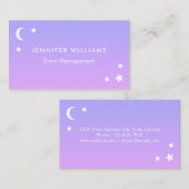 Paarse roze moon en sterren Visitekaartjes (Voorkant / Achterkant)