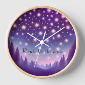 Paarse Roze Motivatie Tekst Wandklok (Voorkant)