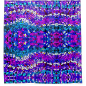 Paarse Roze Mozaïek Tegel Patroon Douchegordijn (Voorkant)