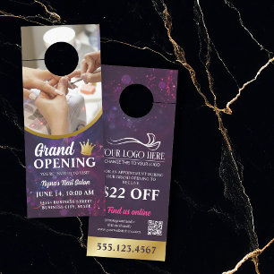 Paarse Roze Nagelkroon Salon Grand Opening Deurhanger
