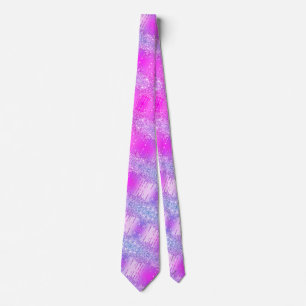 Paarse roze neon Chiny Glitter Sparkle Drift Party Stropdas