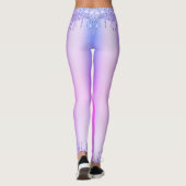 Paarse roze neon glitter spaarpjes Dans nacht Leggings (Achterkant)
