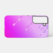 Paarse Roze Neon Glitter Sparkle Samsung Galaxy Hoesje (Achterkant horizontaal)