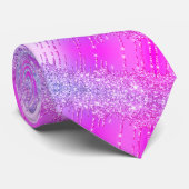 Paarse Roze Neon Glitter Stropdas (Opgerold)
