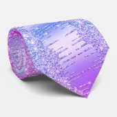 Paarse Roze Neon Glitter Stropdas (Opgerold)